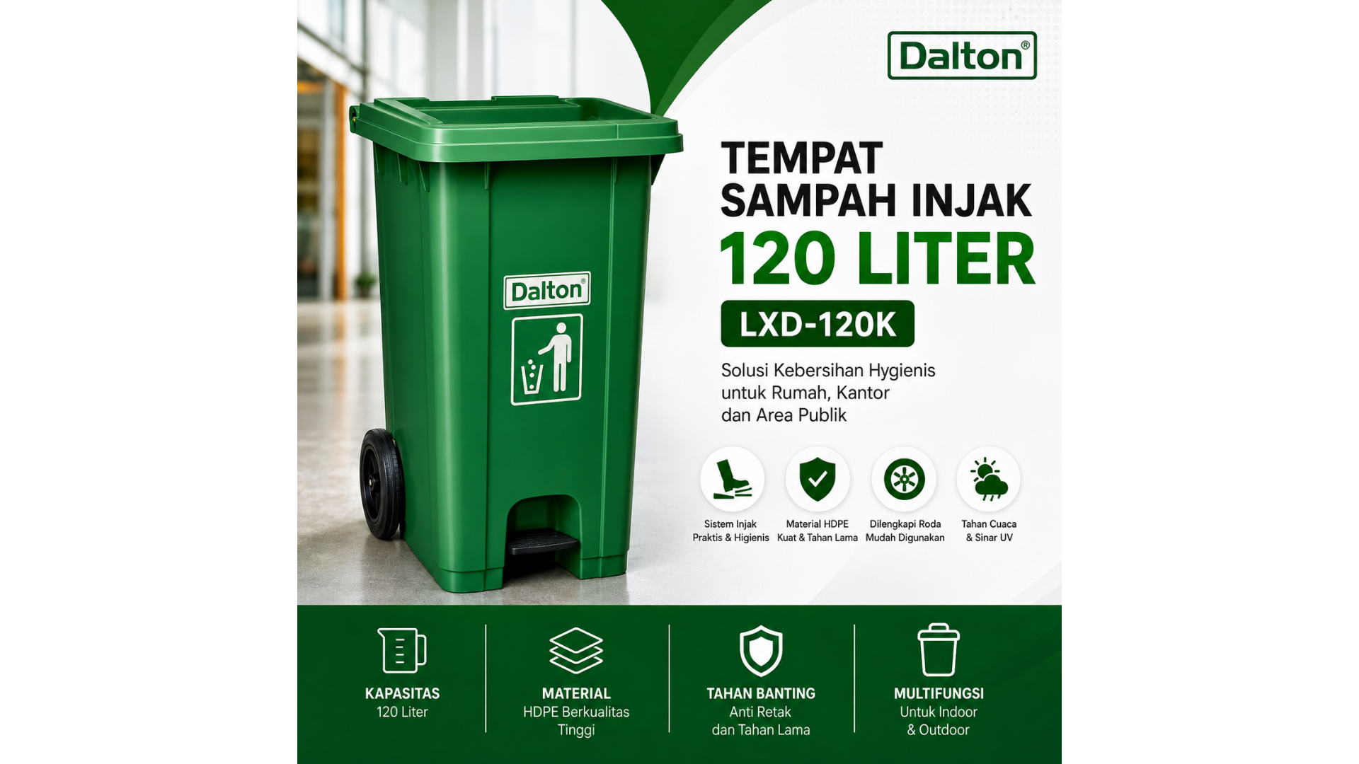 Tempat Sampah Injak 120 Liter Dalton LXD 120K