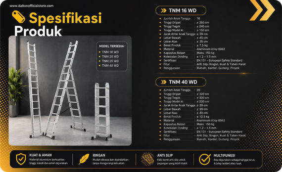 Tangga Sliding Aluminium Dalton ML 610 dan ML 613
