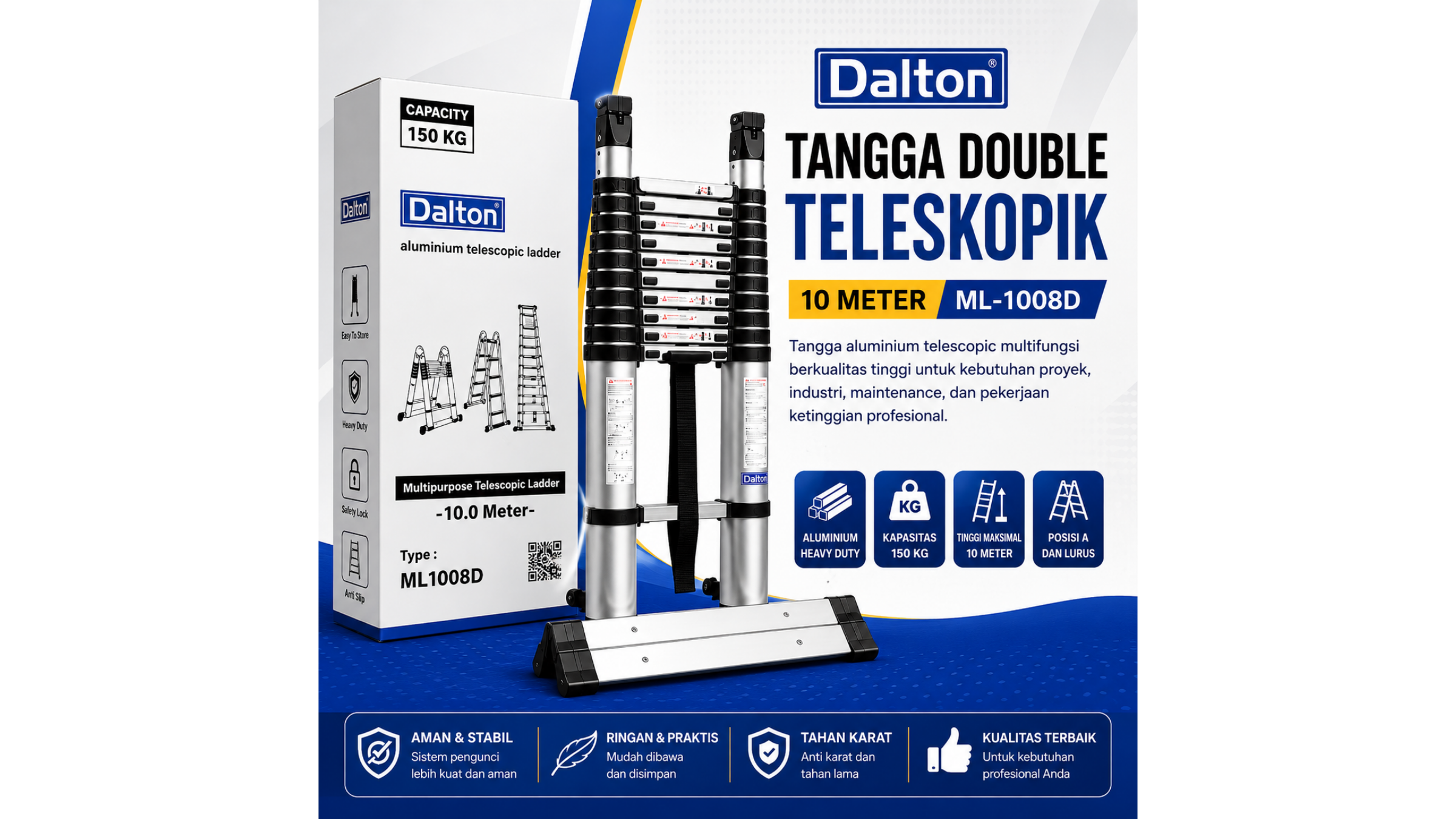 Tangga Double Teleskopik Dalton 10 Meter