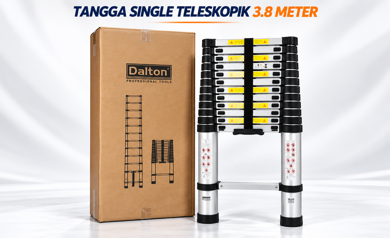 Tangga Single Teleskopik Dalton 3,8 Meter